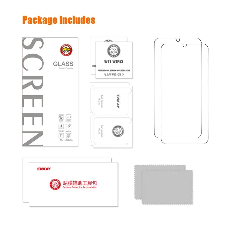 ENKAY HAT PRINCE 2Pcs 0.26mm 2.5D Screen Protector for Samsung Galaxy A05s 4G High Aluminium-silicon Glass HD Clear Film