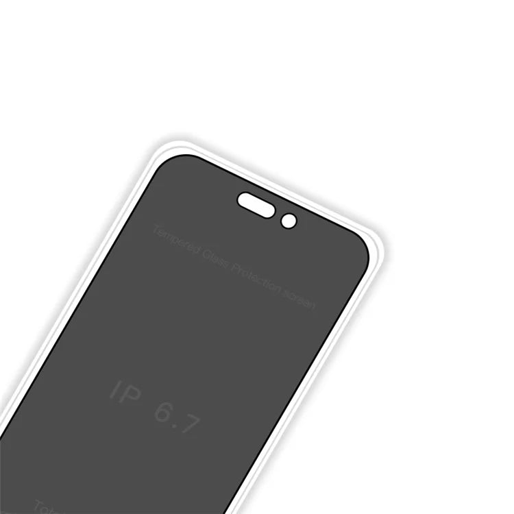 RURIHAI For iPhone 15 Pro Phone Screen Protector Anti-fingerprint Anti-Spy Full Screen Film