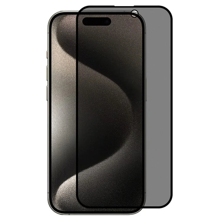 RURIHAI For iPhone 15 Pro Max Screen Protector Anti-Spy 0.26mm 2.5D High Aluminum-silicon Glass Phone Screen Film