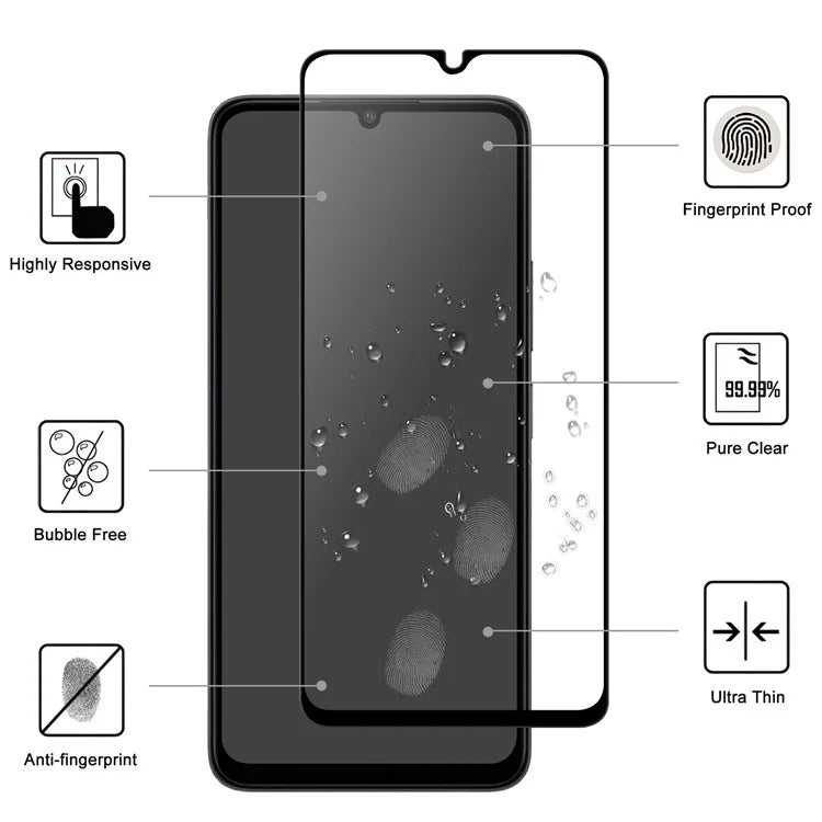 For Xiaomi Redmi 13C 4G / Poco C65 4G Cell Phone Screen Protector Full Glue Clear AGC Glass Screen Covering Film