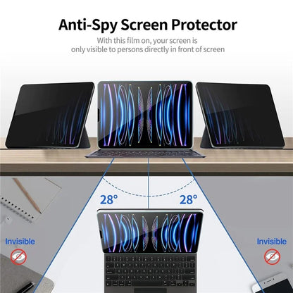 ENKAY HAT PRINCE For iPad Air (2020) / (2022) / iPad Pro 11 (2018) / (2020) / (2021) / (2022) 0.33mm Anti-Spy Full Screen Protector Tempered Glass Film