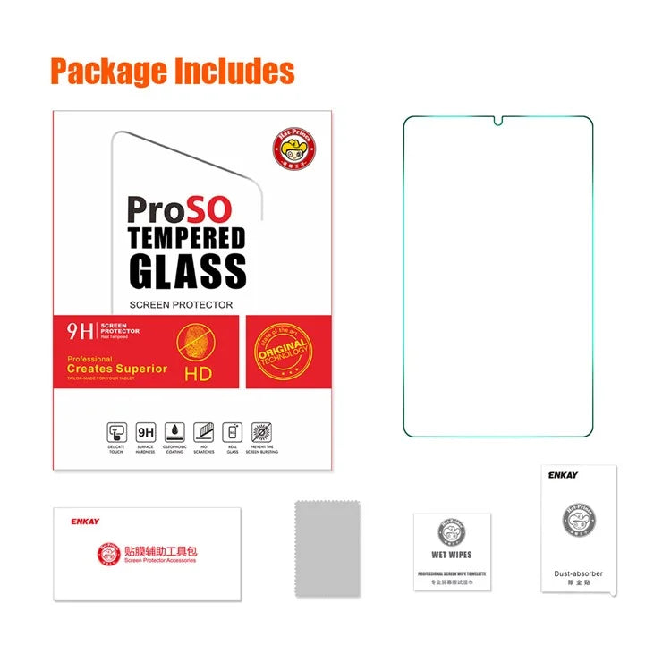 ENKAY HAT PRINCE For Samsung Galaxy Tab A9 0.33mm Tablet Screen Protector Anti-scratch 9H 2.5D High Aluminium-silicon Glass Film