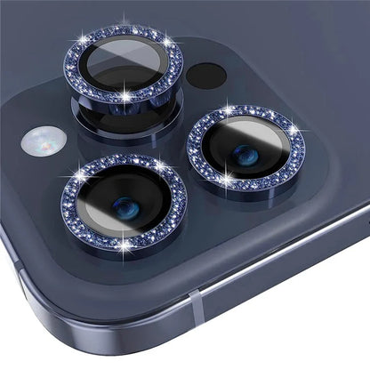 NORTHJO 1 Set For iPhone 15 Pro / 15 Pro Max Camera Lens Film Tempered Glass+Metal Glitter Rear Lens Protector