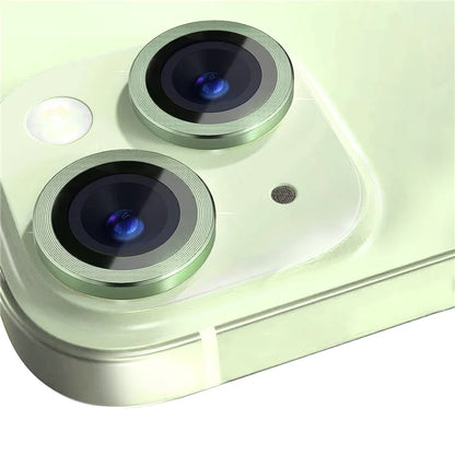 NORTHJO 1 Set For iPhone 15 / 15 Plus Tempered Glass Camera Lens Protector with CD Vein Metal Ring