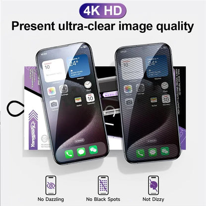YONGPOLY For iPhone 12 Pro Max Anti Peeping Screen Protector Full Cover Tempered Glass Film with Dust-Proof Net
