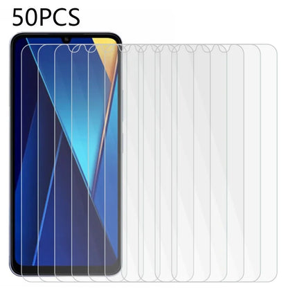 50Pcs for Xiaomi Poco C65 4G / Redmi 13C Screen Protector Full Glue Tempered Glass HD Clear Film