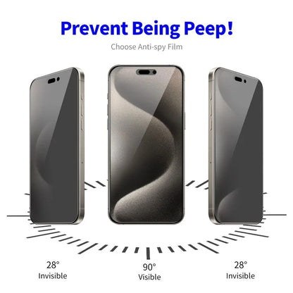 ENKAY HAT PRINCE For iPhone 15 Pro Film 9H Anti-Spy High Aluminium-silicon Glass Screen Protector