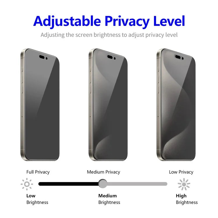 ENKAY HAT PRINCE 2Pcs For iPhone 15 Pro Full Screen Protector 28-Degree Anti-Spy Anti-Glare Film