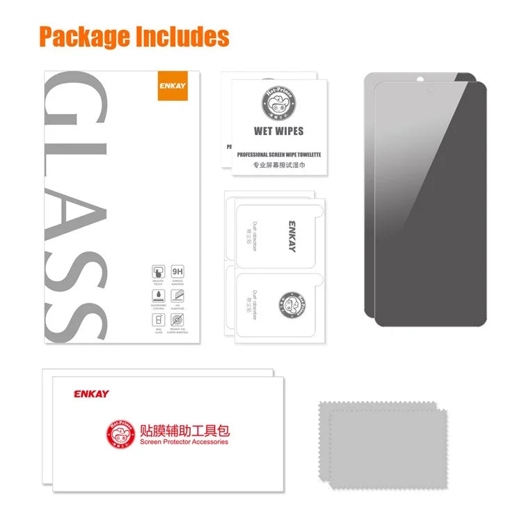 ENKAY HAT PRINCE 2Pcs For Xiaomi 13T / 13T Pro / Redmi K60 Ultra Anti-Spy Privacy Protection Film Anti-Glare Full Screen Protector