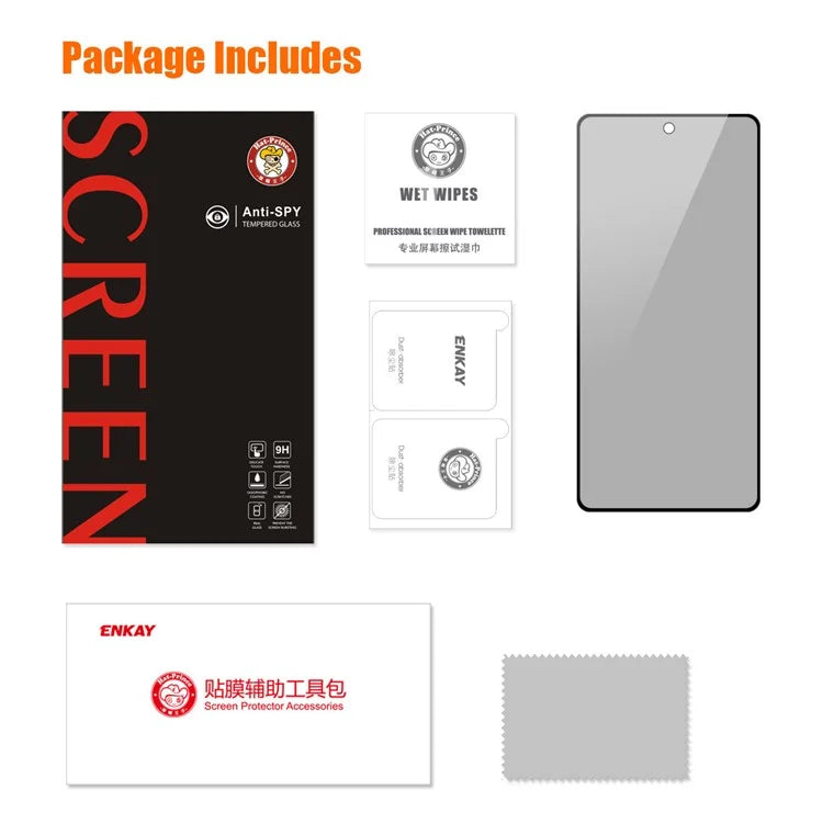 ENKAY HAT PRINCE for Xiaomi 13T / 13T Pro / Redmi K60 Ultra Privacy Screen Protector Full Coverage Anti-glare Tempered Glass Film
