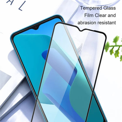 AMORUS 2Pcs For Oppo A18 4G Screen Protector Silk Printing Tempered Glass Full Glue Film