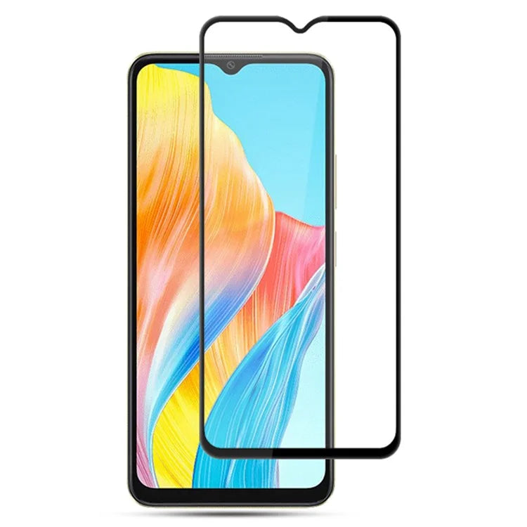 AMORUS For Oppo A18 4G Tempered Glass Screen Protector 9H Silk Printing Full Cover Film