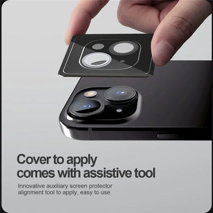NILLKIN 1 Set For iPhone 15 / 15 Plus Camera Lens Protector Aluminum Frame+Tempered Glass Individual Ring Lens Film