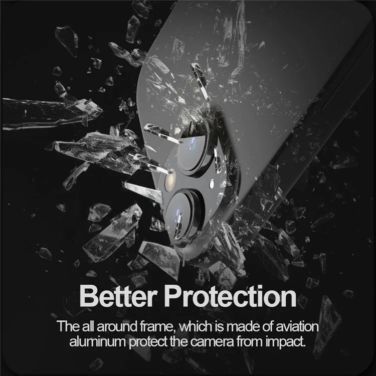 NILLKIN 1 Set For iPhone 15 / 15 Plus Camera Lens Protector Aluminum Frame+Tempered Glass Individual Ring Lens Film
