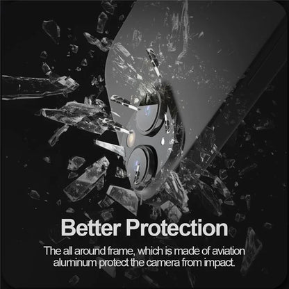 NILLKIN 1 Set For iPhone 15 / 15 Plus Camera Lens Protector Aluminum Frame+Tempered Glass Individual Ring Lens Film