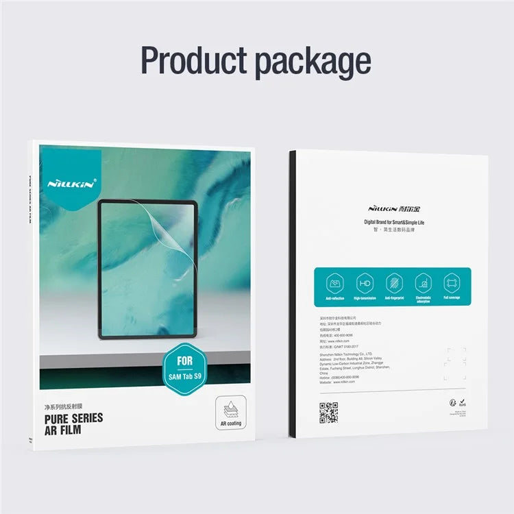 NILLKIN Pure Series for Samsung Galaxy Tab S9 Screen Protector Corning Gorilla Glass Explosion-Proof Film