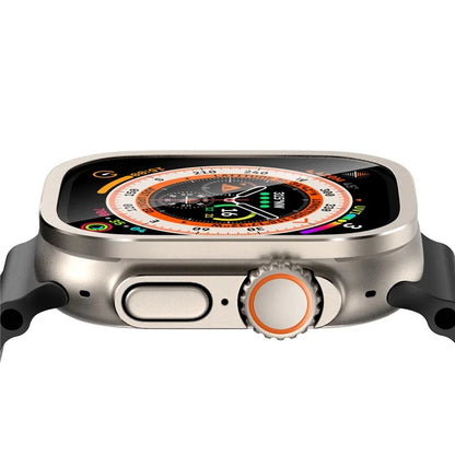 For Apple Watch Ultra 2 49mm / Ultra 49mm Screen Protector with Titanium Alloy Frame High Aluminum-silicon Glass Film