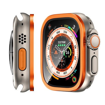 For Apple Watch Ultra 2 49mm / Ultra 49mm Screen Protector with Titanium Alloy Frame High Aluminum-silicon Glass Film