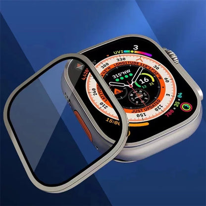 For Apple Watch Ultra 2 49mm / Ultra 49mm Screen Protector with Titanium Alloy Frame High Aluminum-silicon Glass Film