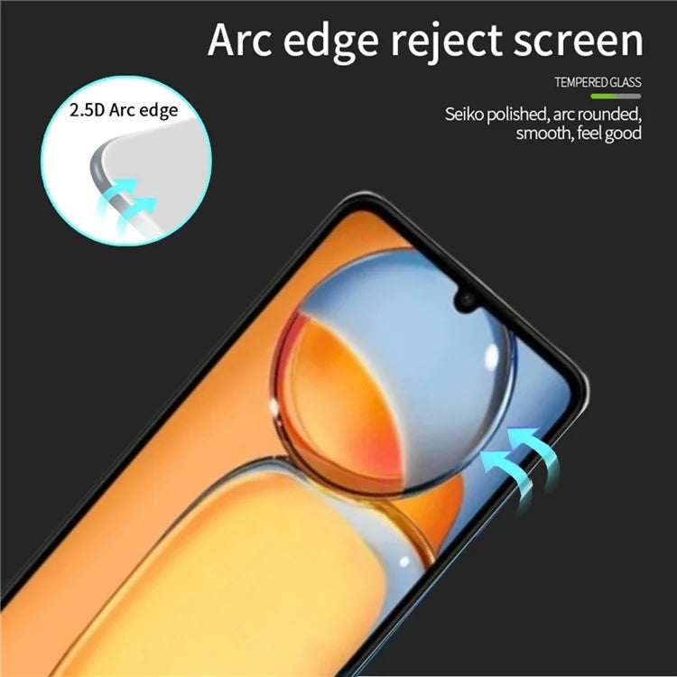 PINWUYO JK Tempered Glass Film Series-2 for Xiaomi Poco C65 4G / Redmi 13C Screen Protector 2.5D Anti-explosion Film