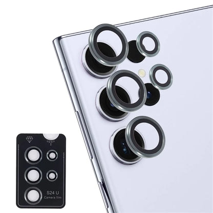 For Samsung Galaxy S24 Ultra Camera Lens Protector Set Electroplating Metal + Tempered Glass Individual Lens Film