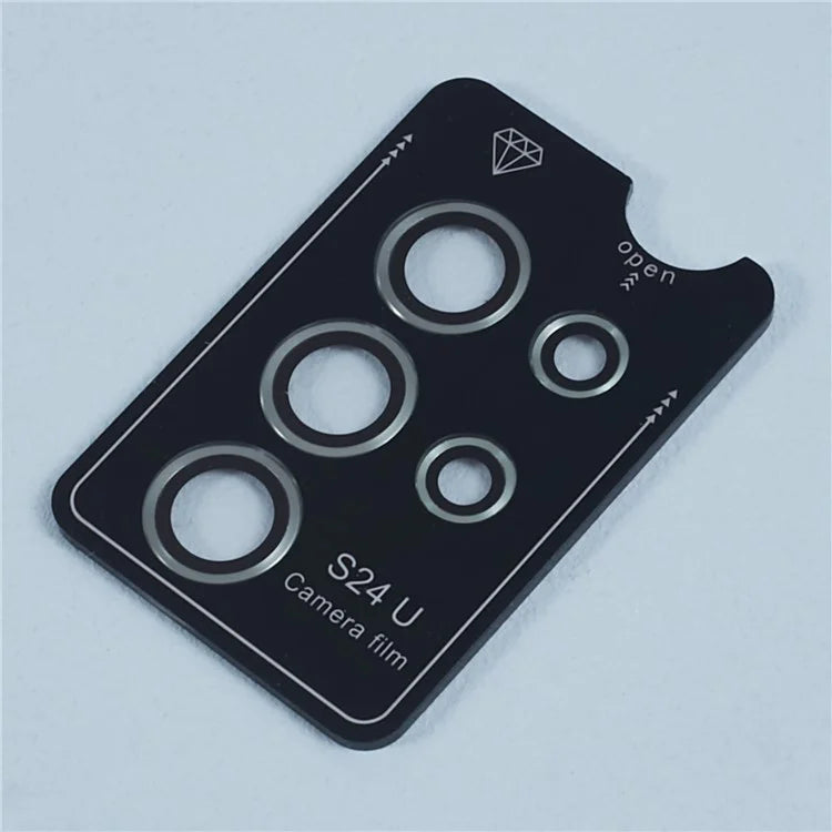 For Samsung Galaxy S24 Ultra Camera Lens Protector Set Electroplating Metal + Tempered Glass Individual Lens Film