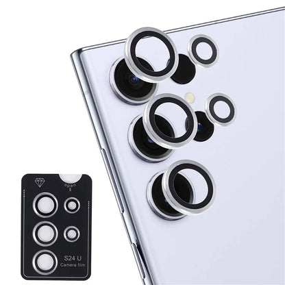 For Samsung Galaxy S24 Ultra Camera Lens Protector Set Electroplating Metal + Tempered Glass Individual Lens Film