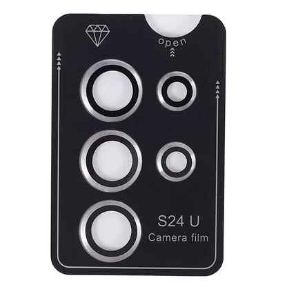 For Samsung Galaxy S24 Ultra Camera Lens Protector Set Electroplating Metal + Tempered Glass Individual Lens Film