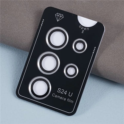 For Samsung Galaxy S24 Ultra Camera Lens Protector Set Electroplating Metal + Tempered Glass Individual Lens Film