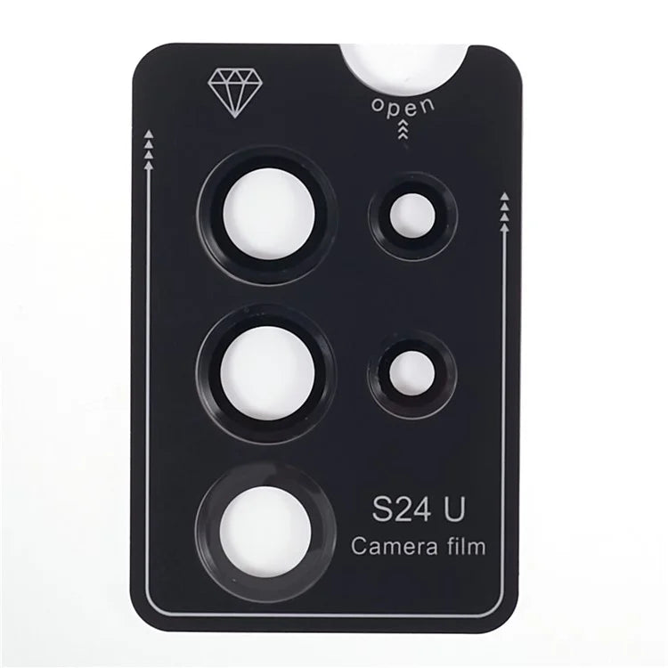 For Samsung Galaxy S24 Ultra Camera Lens Protector Set Electroplating Metal + Tempered Glass Individual Lens Film