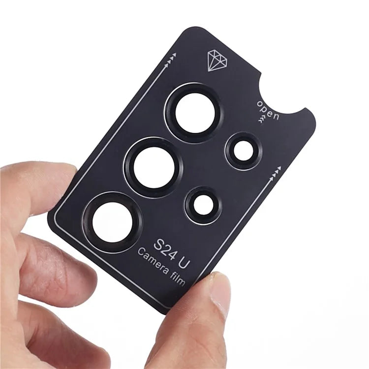 For Samsung Galaxy S24 Ultra Camera Lens Protector Set Electroplating Metal + Tempered Glass Individual Lens Film