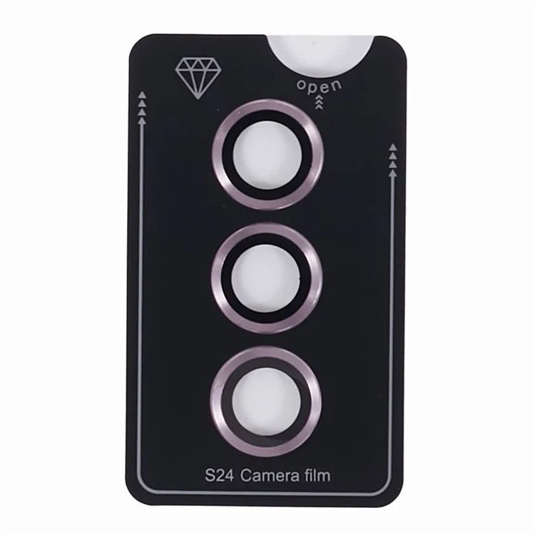 For Samsung Galaxy S24 Camera Lens Protector Set Metal + Tempered Glass Individual Ring Film