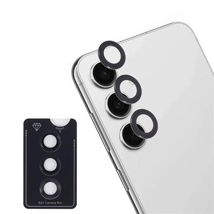 For Samsung Galaxy S24 Camera Lens Protector Set Metal + Tempered Glass Individual Ring Film