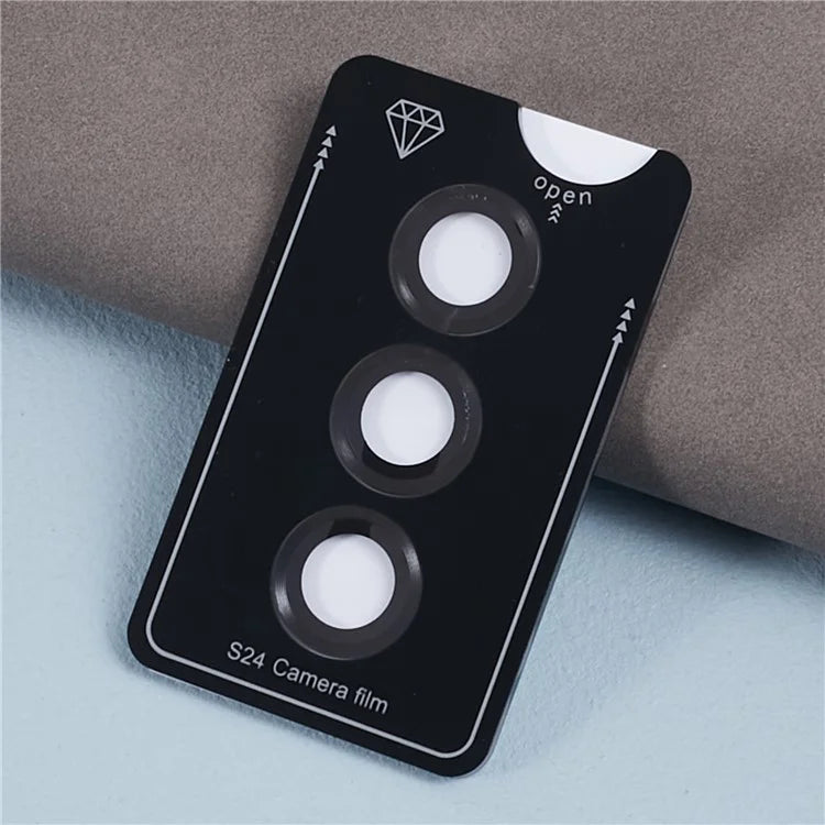 For Samsung Galaxy S24 Camera Lens Protector Set Metal + Tempered Glass Individual Ring Film