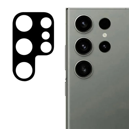 For Samsung Galaxy S24 Ultra Silk Printing Camera Lens Film Tempered Glass Lens Protector with Bottom Plate