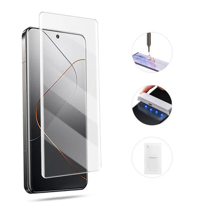 AMORUS For Xiaomi 14 Pro UV Liquid Screen Protector 3D Curved Scratch-Resistant Tempered Glass Film