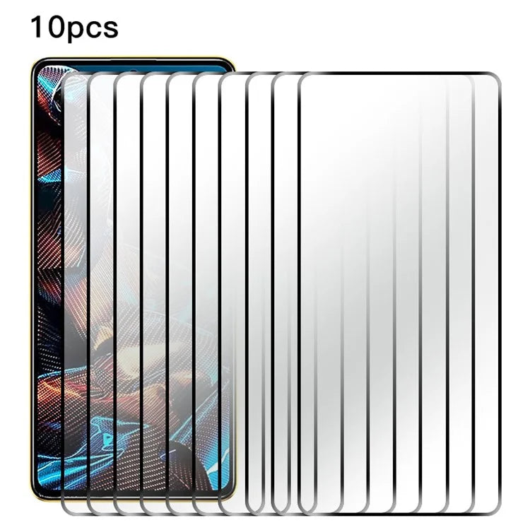 RURIHAI 10Pcs For Xiaomi Poco X6 Full Screen Protector 2.5D 0.26mm High Aluminum-silicon Glass Film