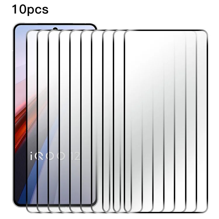 RURIHAI 10Pcs For vivo iQOO 12 5G 2.5D 0.26mm Screen Protector Explosion-proof HD Clear Film