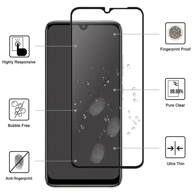 For Xiaomi Redmi A3+ / A3 Clear Screen Protector Black Edge Full Glue AGC Glass Screen Covering Film