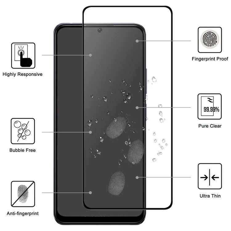 For Xiaomi Poco X6 AGC Glass Screen Film Clear Black Edge Full Glue Cell Phone Screen Protector