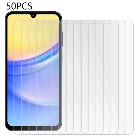 50PCS For Samsung Galaxy A15 5G Tempered Glass Screen Protector 2.5D 0.3mm Shatter-proof Film