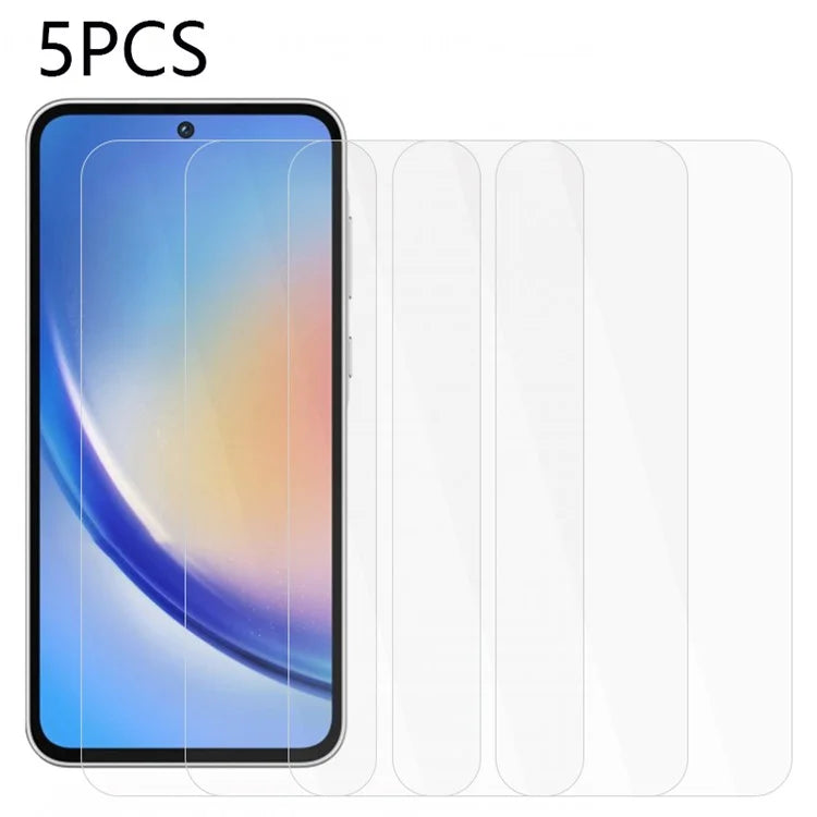 5PCS Screen Protector for Samsung Galaxy A35 5G , 2.5D 0.3mm Tempered Glass  Scratch Resistant Film