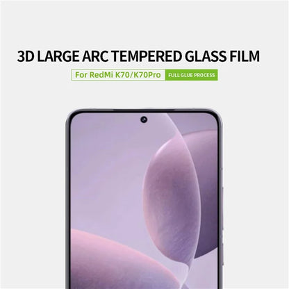 PINWUYO JK 3D Curved Tempered Glass Film-2 for Xiaomi Redmi K70 5G / K70 Pro 5G Full Glue Screen Protector