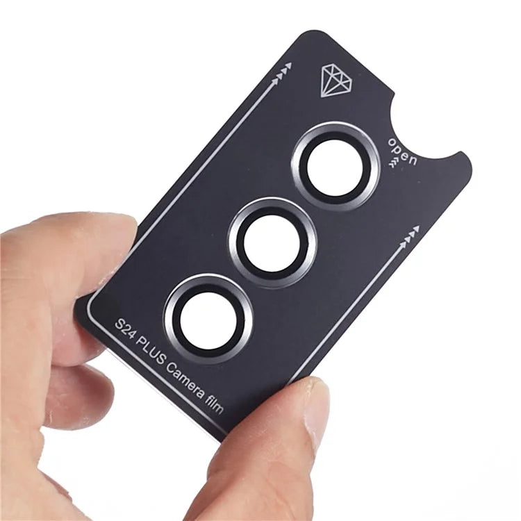 For Samsung Galaxy S24+ 1 Set Camera Lens Protector Metal + Tempered Glass Film