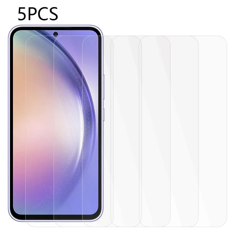 5PCS For Samsung Galaxy A55 5G Protective Screen Film 0.3mm 2.5D Tempered Glass Film