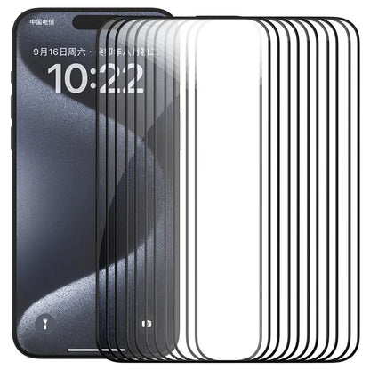NILLKIN 10Pcs EZ SET Series for iPhone 15 Pro Max Screen Guard AGC Glass Screen Protector