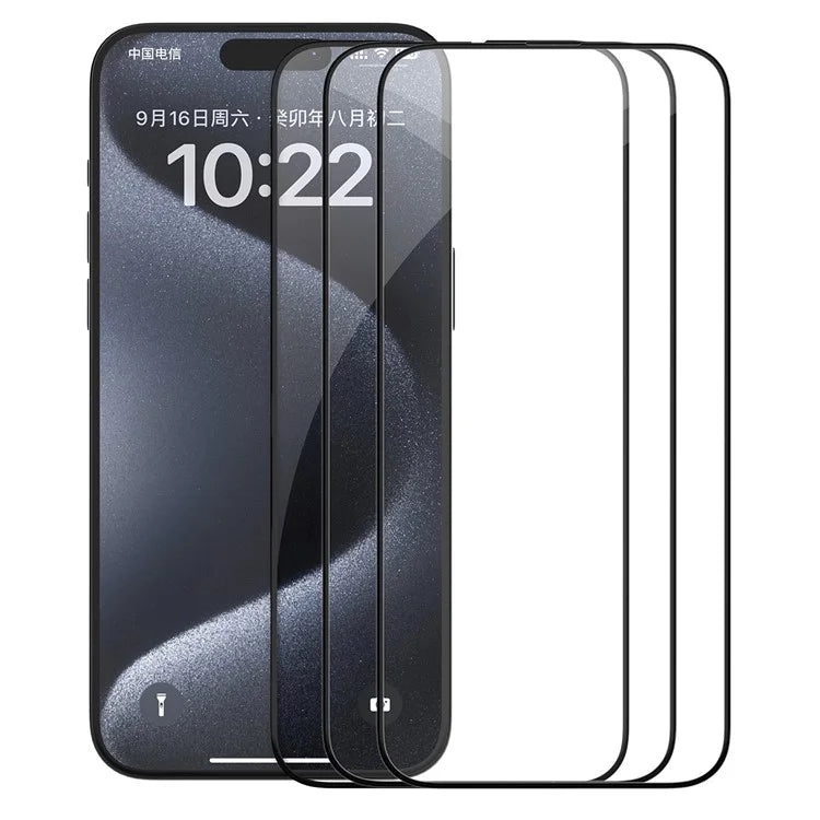 NILLKIN 3Pcs for iPhone 15 Pro EZ SET Series AGC Glass Front Screen Protector
