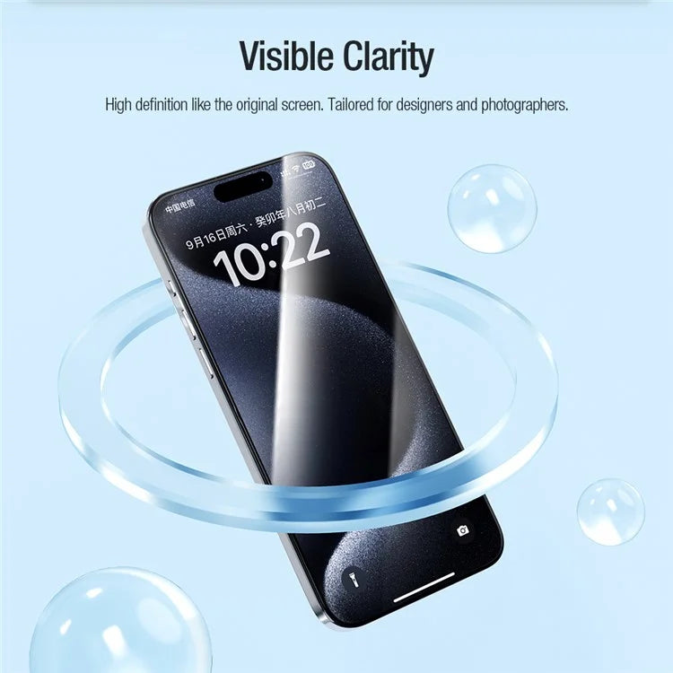 NILLKIN 3Pcs for iPhone 15 Pro EZ SET Series AGC Glass Front Screen Protector