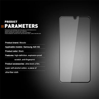 MOCOLO For Samsung Galaxy A25 5G (Global) (161.0 x 76.5 x 8.3mm) Full Screen Protector HD Clear Silk Printing Tempered Glass Film