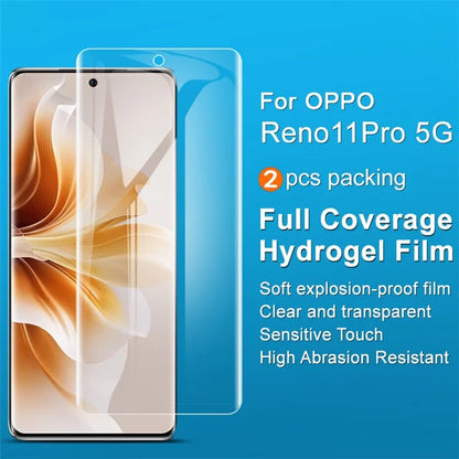 IMAK 2Pcs  /  Set Hydrogel Film III for Oppo Reno11 Pro 5G (Global) / Reno11 (China) 5G Screen Protector TPU Touch Sensitive Film
